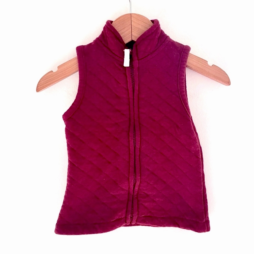 7/$21💥Quilted Mulberry Full Zip-Up Baby Girl Vest, Mock Neck, Lightweight